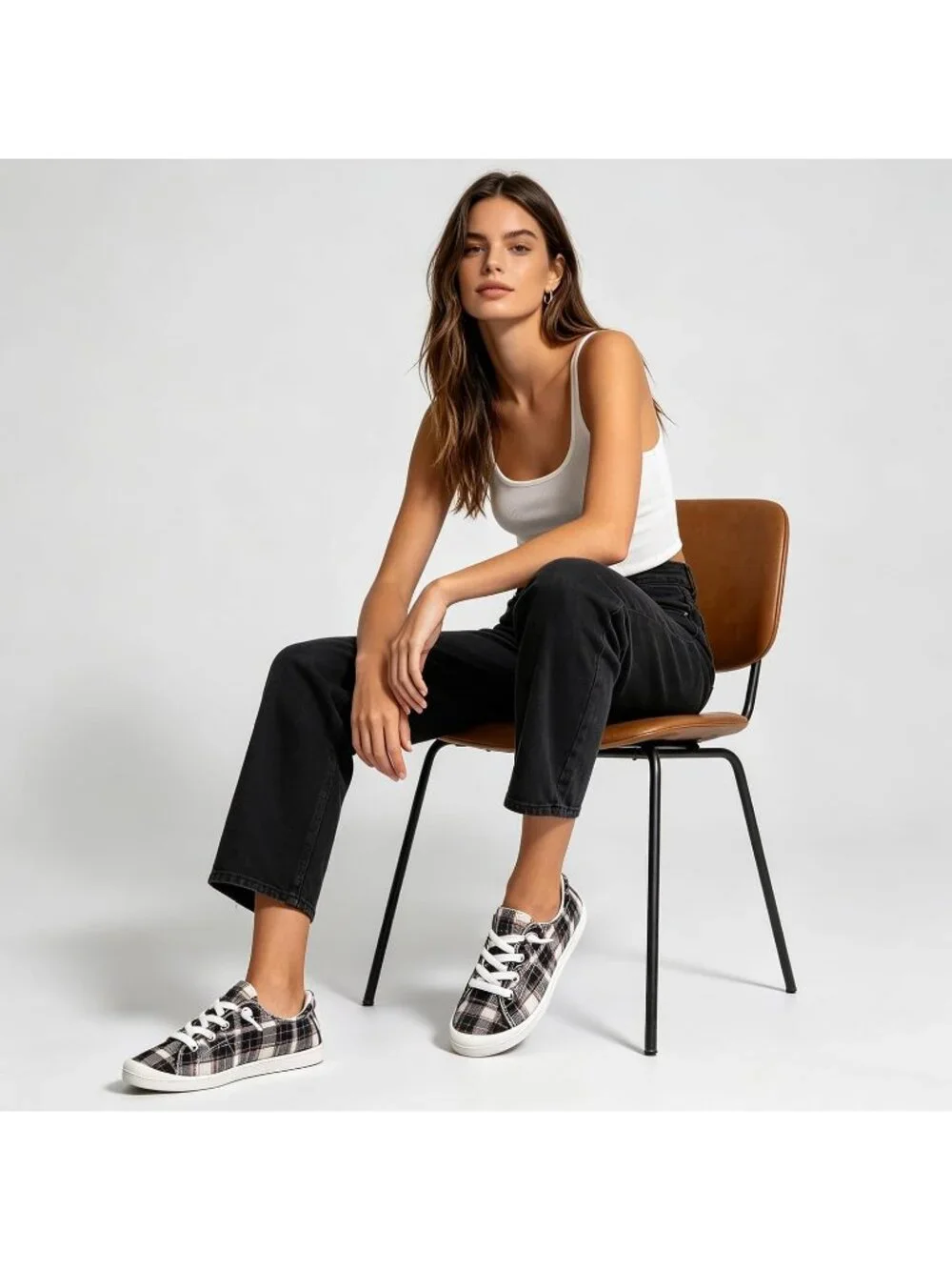 Women's Square Tennis Shoes Classic Canvas Low Top Athletic Running Sneakers
